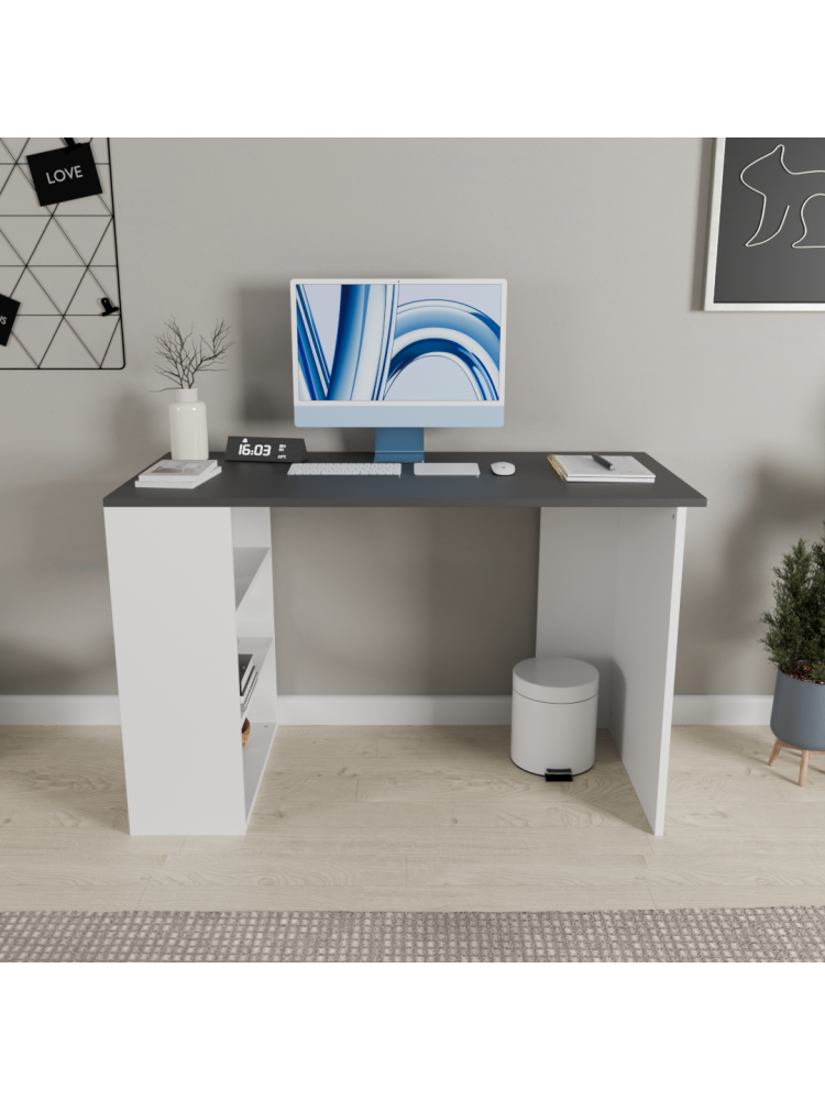 Birou Hubrom, 75x120x60 cm, Antracit/Alb