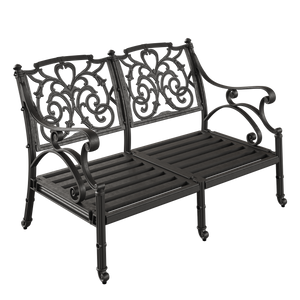 Set Gradina/Terasa HubRom, BODRUM Masa 122x82x53 cm, Canapea 121x60, 2 Fotolii 60x60 cm Negru / Alb