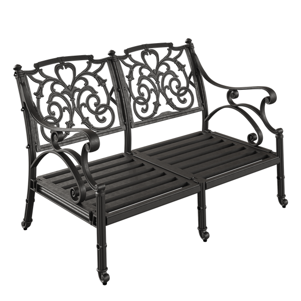 Set Gradina/Terasa HubRom, BODRUM Masa 122x82x53 cm, Canapea 121x60, 2 Fotolii 60x60 cm Negru / Alb