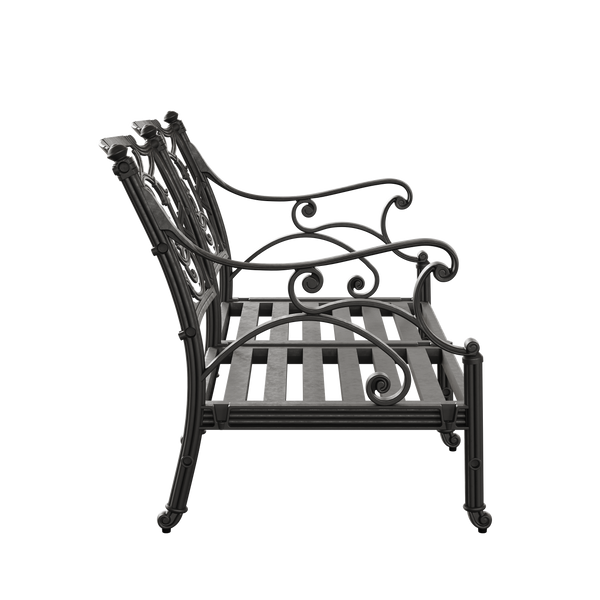 Set Gradina/Terasa HubRom, BODRUM Masa 122x82x53 cm, Canapea 121x60, 2 Fotolii 60x60 cm Negru / Alb