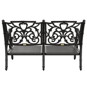 Set Gradina/Terasa HubRom, BODRUM Masa 122x82x53 cm, Canapea 121x60, 2 Fotolii 60x60 cm Negru / Alb