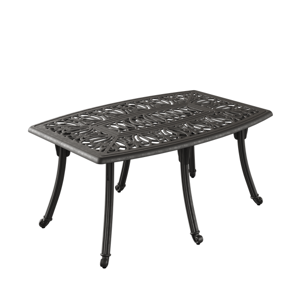 Set Gradina/Terasa HubRom, BODRUM Masa 122x82x53 cm, Canapea 121x60, 2 Fotolii 60x60 cm Negru / Alb