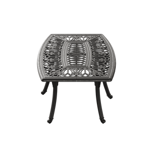 Set Gradina/Terasa HubRom, BODRUM Masa 122x82x53 cm, Canapea 121x60, 2 Fotolii 60x60 cm Negru / Alb