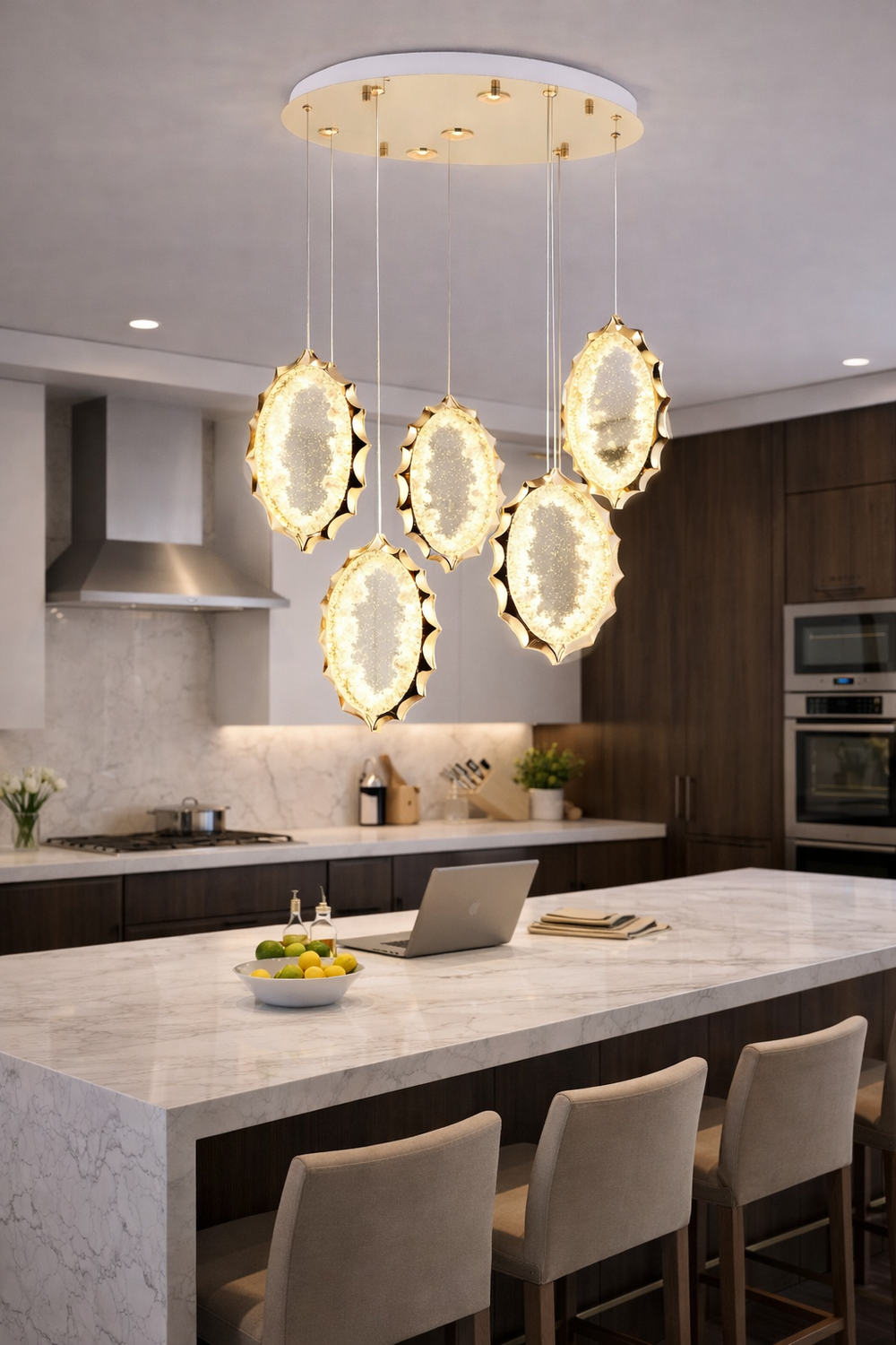 Lustra Led HubRom, DAMLA Gold 5407-6135-83 70x30xHmax200 cm Lumina Calda,Rece,Neutra