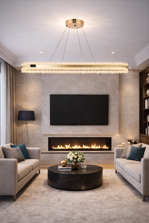 Lustra Led HubRom, ARES Auriu 5100-0384-54 100x35xHmax100 cm Lumina Calda,Rece,Neutra