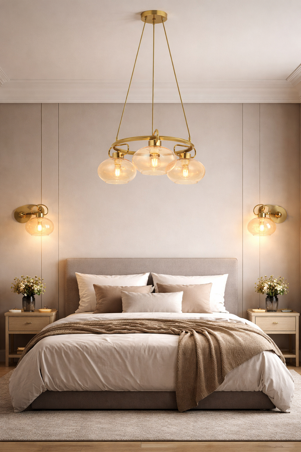 Lustra HubRom, LONDON 5003-1668-52 60x60xHmax120 cm 3xE27-60W Antiq