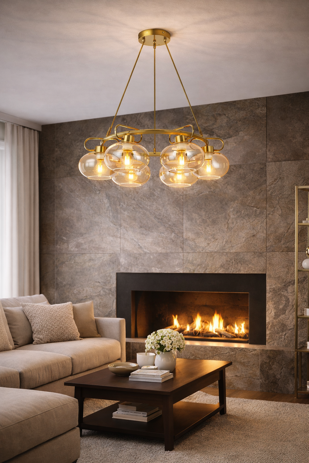 Lustra HubRom, LONDON 5006-1668-52 65x65xHmax120 cm 6xE27-60W Antiq