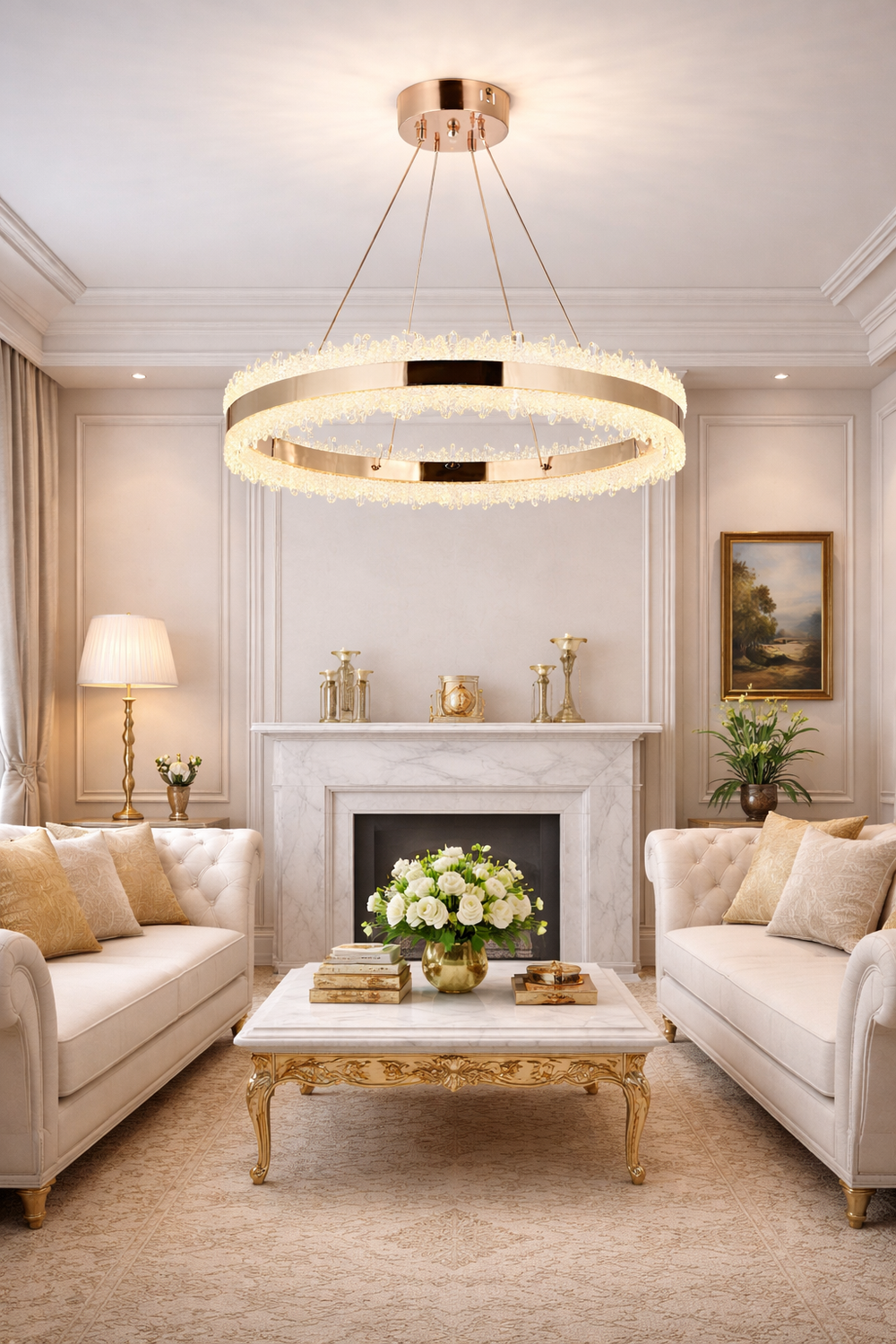 Lustra Led HubRom, ARES Auriu 5060-0384-83 60x60xHmax100 cm Lumina Calda,Rece,Neutra