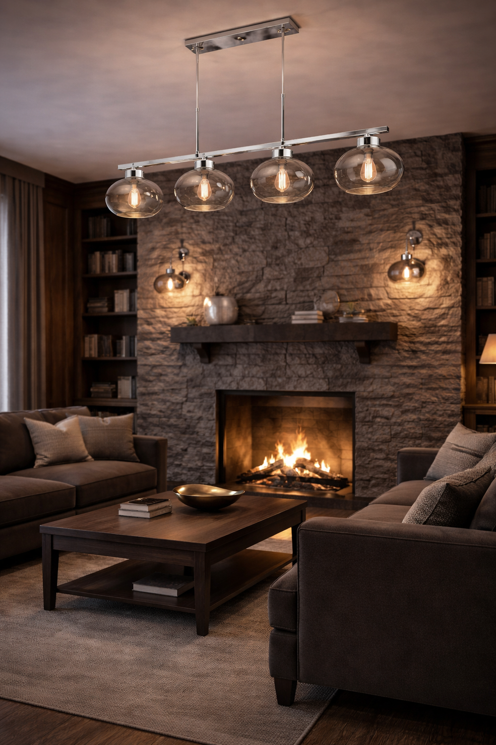 Lustra HubRom, LONDON 5404-1668-51 100x20xHmax120 cm 4xE27-60W Crom