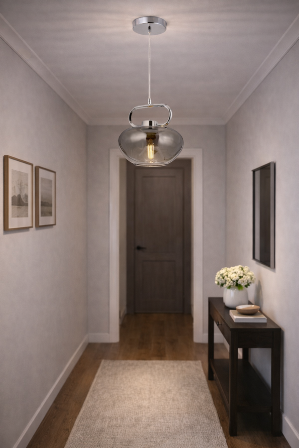 Lustra HubRom, LONDON 5001-1668-51 25x25xHmax100 cm 1xE27-60W Crom