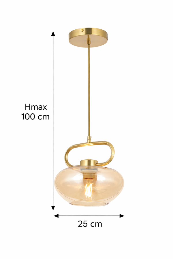 Lustra HubRom, LONDON 5001-1668-52 25x25xHmax100 cm 1xE27-60W Antiq