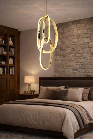 Lustra Led HubRom, CARA 24011-50Y 35x100 cm 66 W Auriu Lumina Calda,Rece,Neutra 0