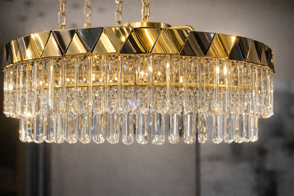 Lustra Led Cristal HubRom, DIANDRA 24029-50Y 50x90 cm 53 W Auriu