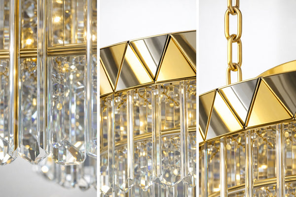 Lustra Led Cristal HubRom, DIANDRA 24029-50Y 50x90 cm 53 W Auriu