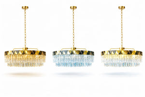 Lustra Led Cristal HubRom, DIANDRA 24029-50Y 50x90 cm 53 W Auriu