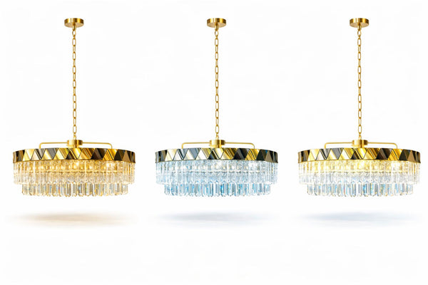 Lustra Led Cristal HubRom, DIANDRA 24029-50Y 50x90 cm 53 W Auriu