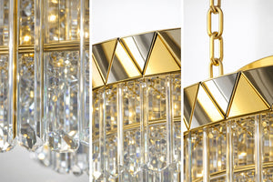 Lustra Led Cristal HubRom, DIANDRA 24029-50Y 50x90 cm 53 W Auriu