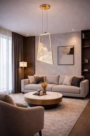 Lustra Led HubRom, TOROS Auriu 5001-2147-83 40x23xHmax150 cm 3200 K Lumina Neutra