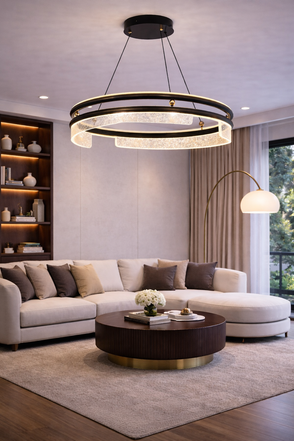 Lustra Led HubRom, NEPTUN Fume 5060-6126-82 60x60xHmax100 cm Lumina Calda,Rece,Neutra