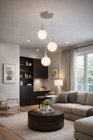 Lustra HubRom, DAMLA 3062-03Y-CH 35x70 cm 3xE27-60W Crom