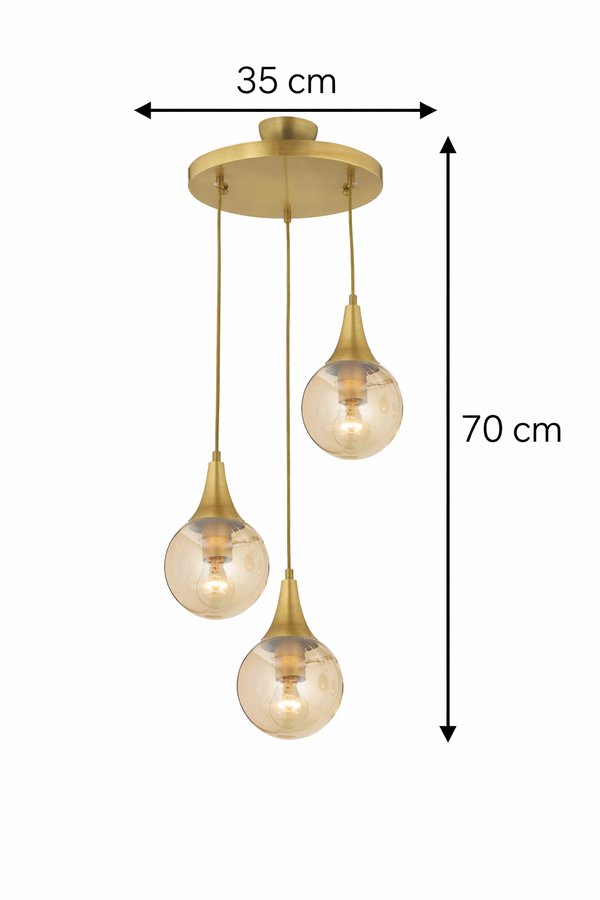 Lustra HubRom, DAMLA 3062-1750-03 35x70 cm 3xE27-60W Antiq