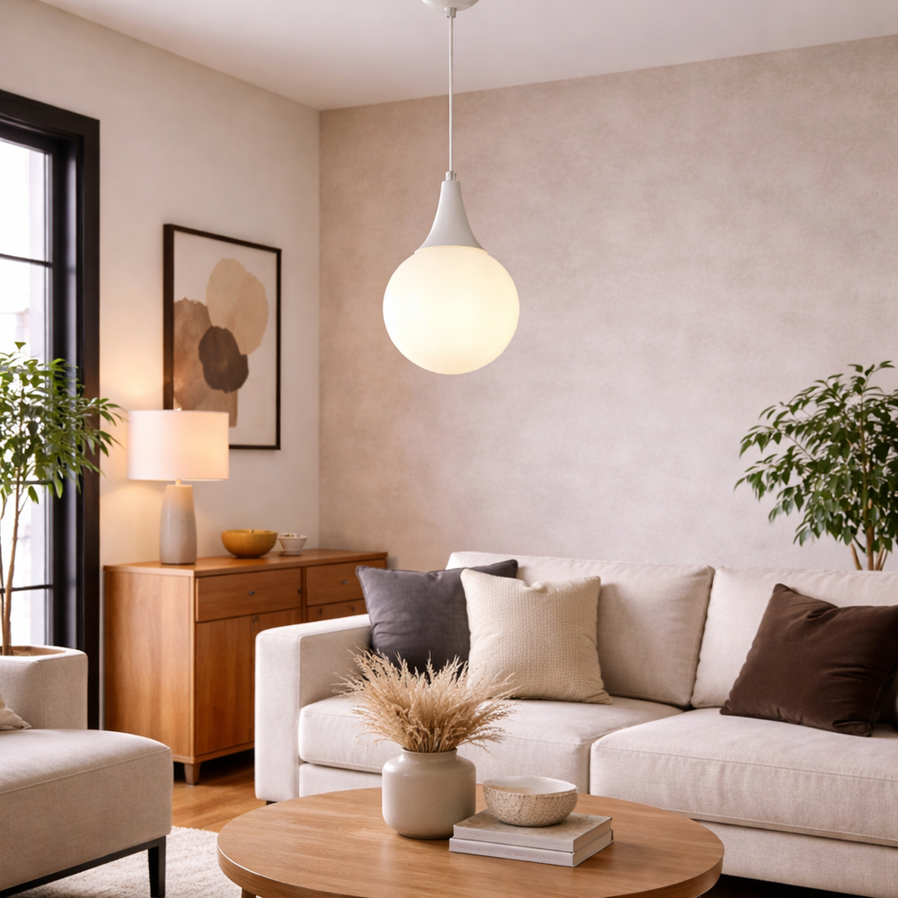 Lustra HubRom, DAMLA 3062-1750-1D-WH 15x70 cm 1xE27-60W Alb