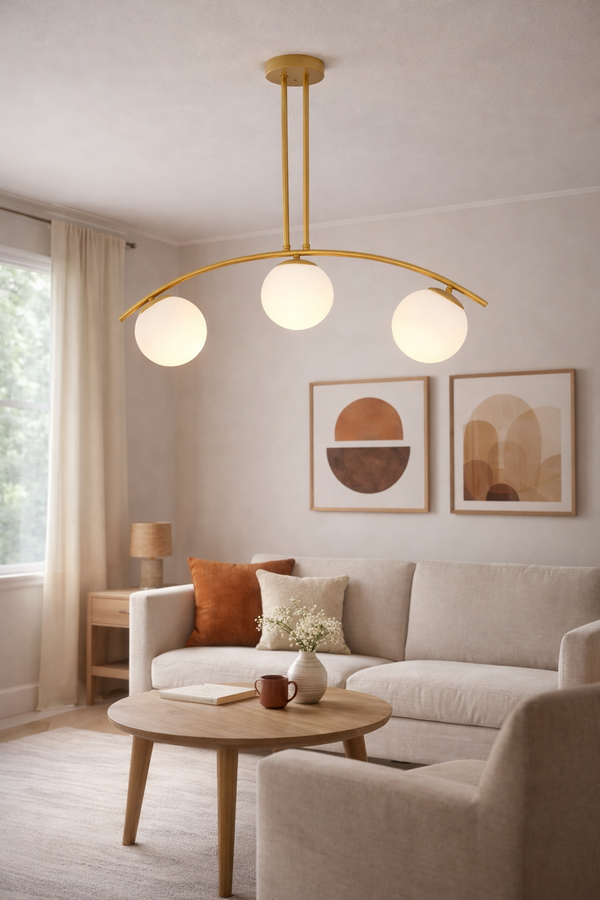 Lustra HubRom, FRALDE 3472-03-FG 75x72 cm 3xE27-60W Auriu