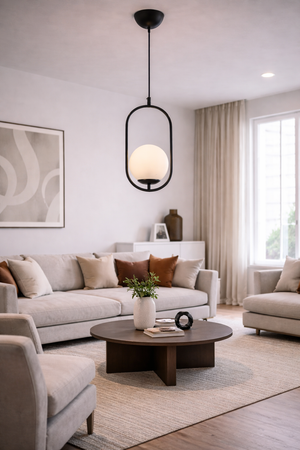 Lustra HubRom, LORIN 3537-01-BL 17x100 cm 1xE27-60W Negru