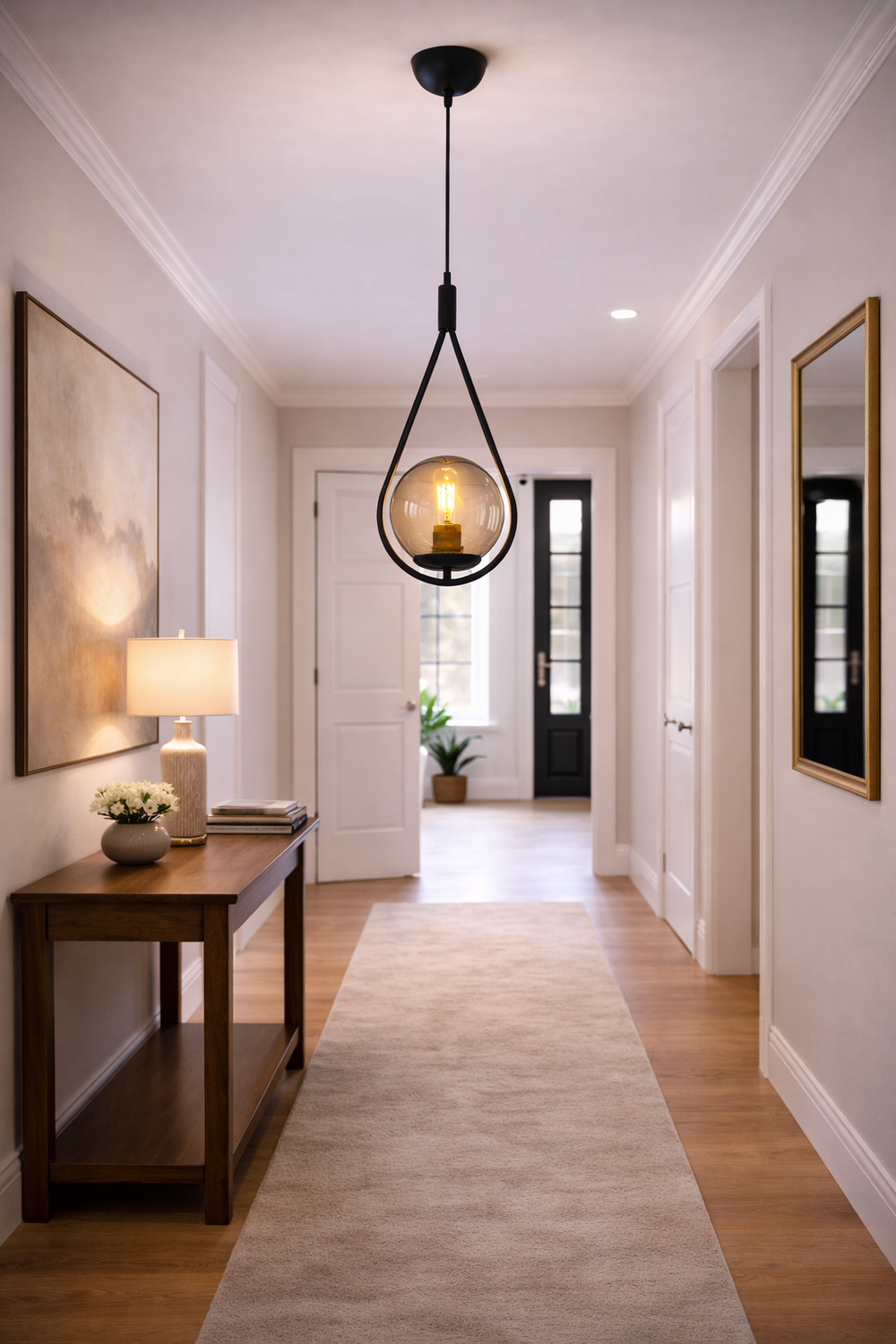 Lustra HubRom, MIRZA 3539-01-01-BL 20x100 cm 1xE27-60W Negru