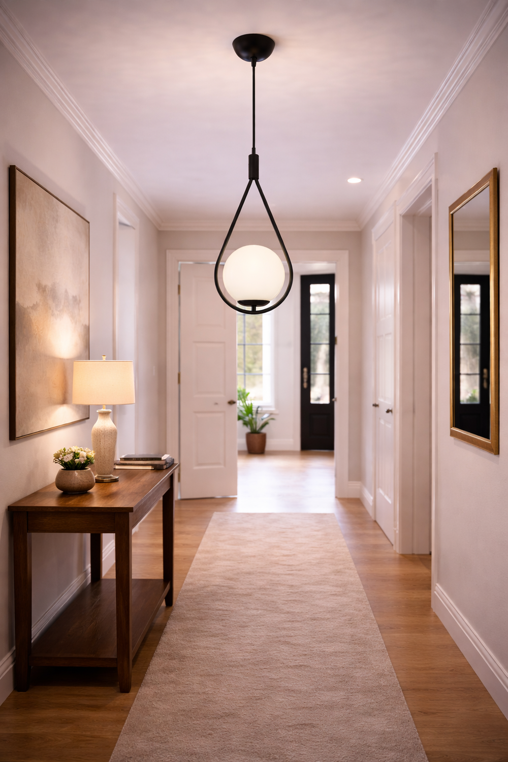 Lustra HubRom, MIRZA 3539-01-BL 20x100 cm 1xE27-60W Negru