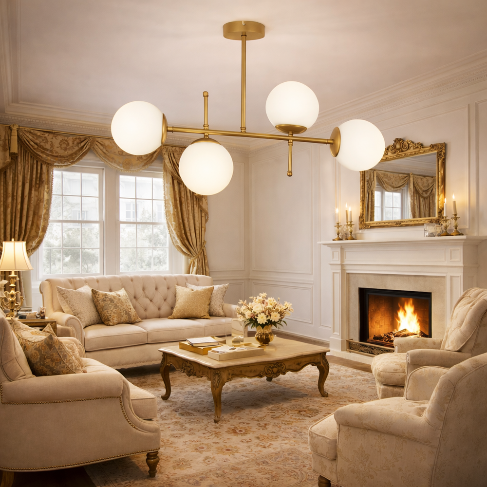 Lustra HubRom, GUNAY 3577-04-FR 85x67 cm 4xE27-60W Antiq