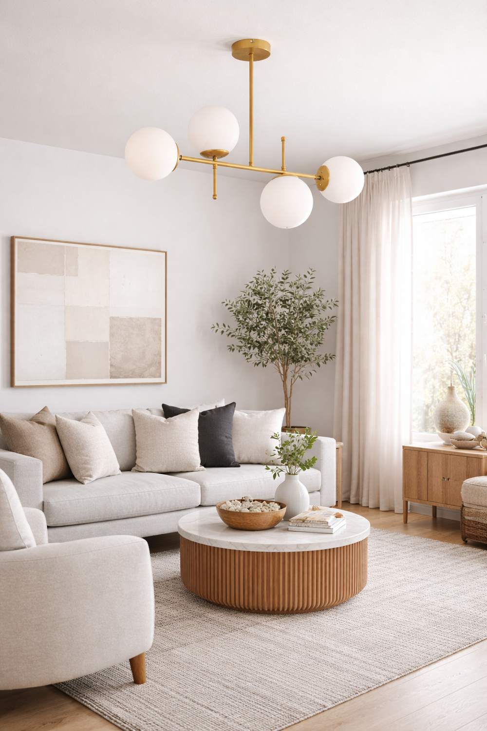 Lustra HubRom, GUNAY 3577-04-GD 85x67 cm 4xE27-60W Auriu