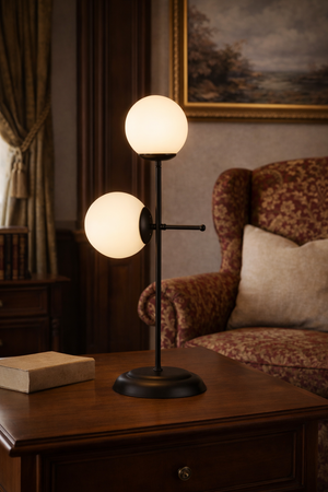 Veioza HubRom, GUNAY 3577-2M-BL 27x67 cm 2xE27-60W Negru