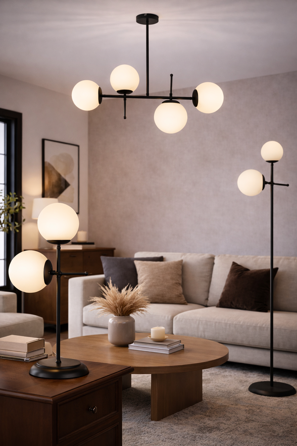 Veioza HubRom, GUNAY 3577-2M-BL 27x67 cm 2xE27-60W Negru