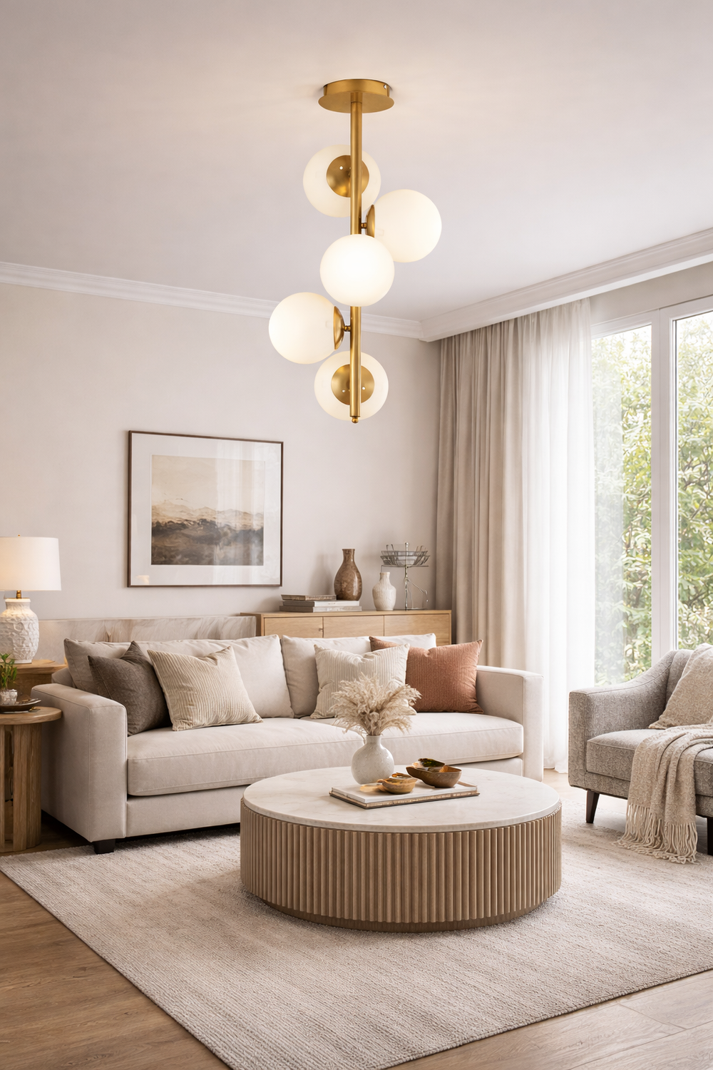 Lustra HubRom, UZEL 3588-05-FR 40x 70 cm 5xE27-60W Antiq