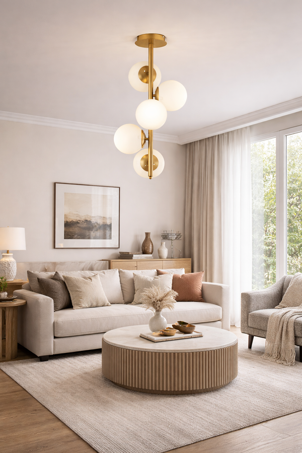 Lustra HubRom, UZEL 3588-05-FR 40x 70 cm 5xE27-60W Antiq