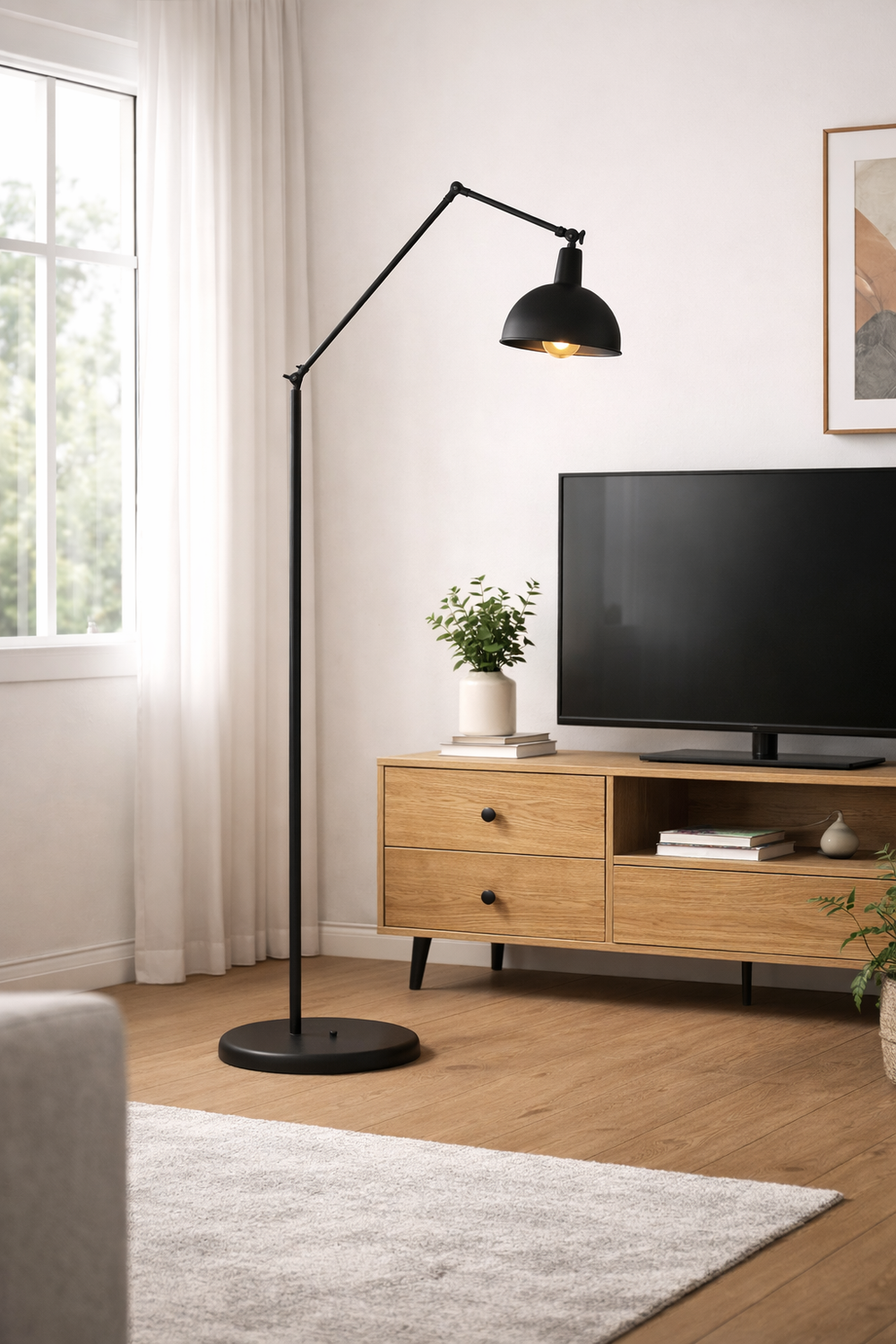 Lampader HubRom, AKSU 3636-01-BL 30x177 cm 1xE27-60W Negru