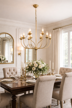 Lustra HubRom, ARIANE 3676-08-FR 65x94 cm 8xE14-40W Antiq