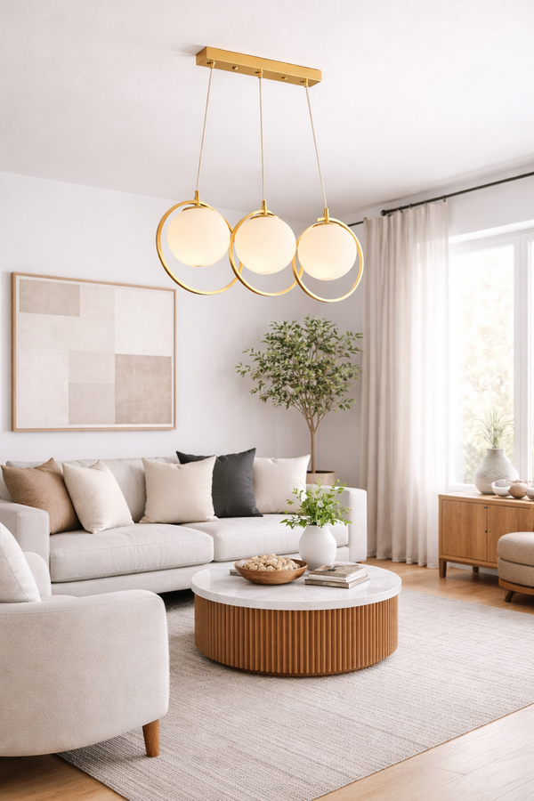 Lustra HubRom, JARRY 3755-03-GD 60x85 cm 3xE27-60W Auriu