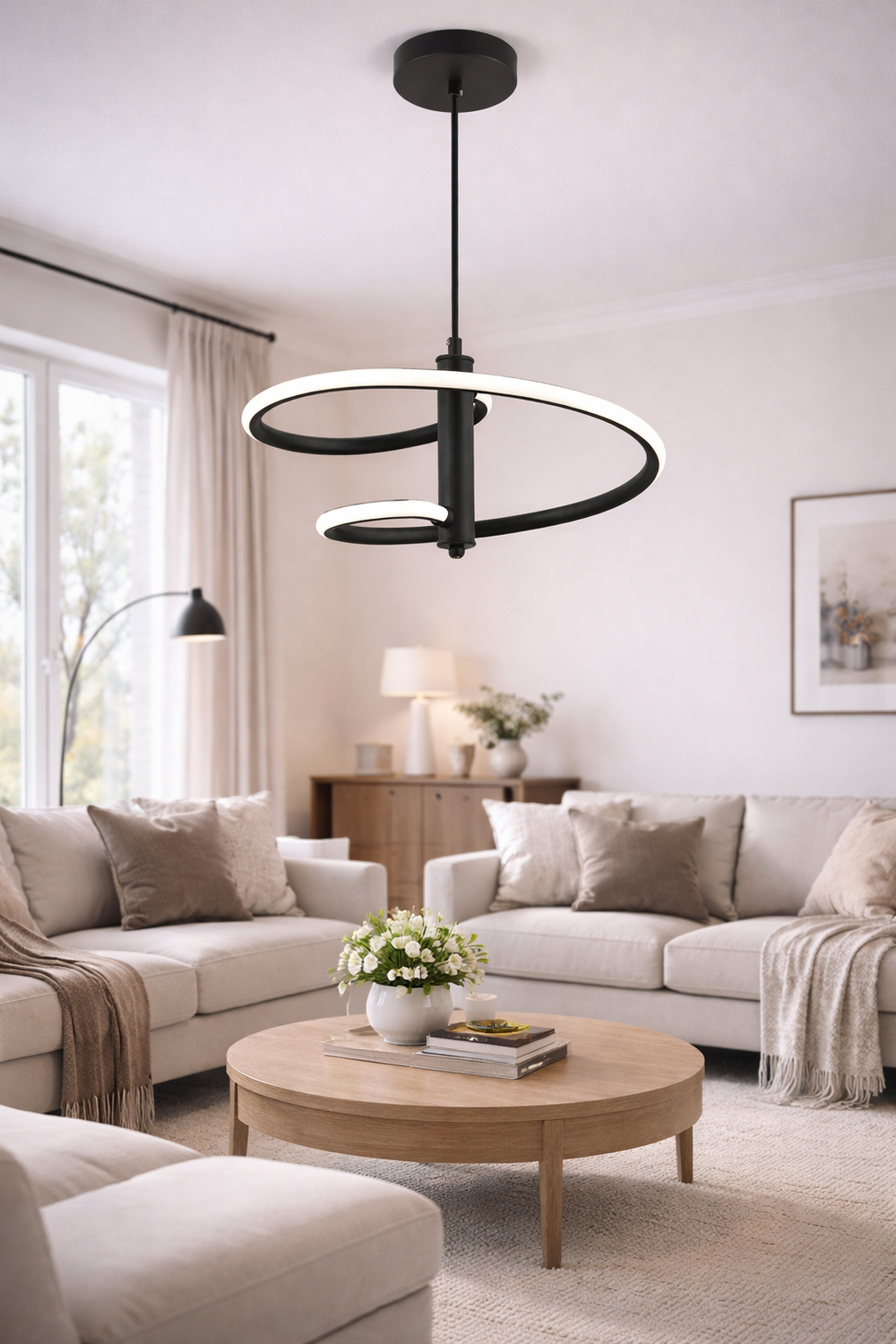 Lustra Led HubRom, PAROS Negru 3775-01-BL 25x90 cm 39 W / Lumina Calda,Rece,Neutra 0