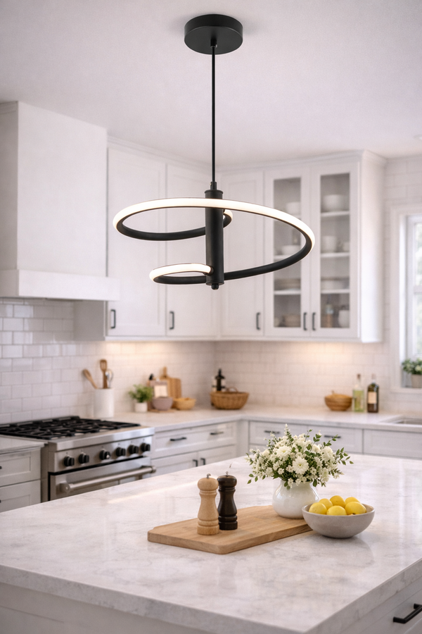 Lustra Led HubRom, PAROS Negru 3775-01-BL 25x90 cm 39 W / Lumina Calda,Rece,Neutra 0