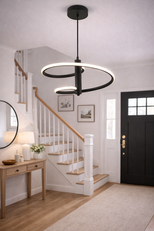 Lustra Led HubRom, PAROS Negru 3775-01-BL 25x90 cm 39 W / Lumina Calda,Rece,Neutra 0