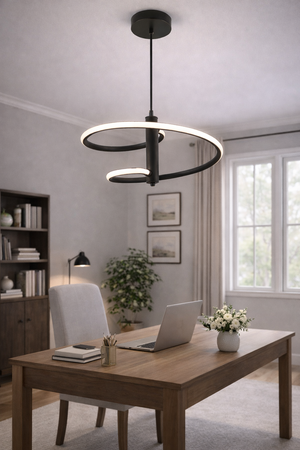 Lustra Led HubRom, PAROS Negru 3775-01-BL 25x90 cm 39 W / Lumina Calda,Rece,Neutra 0