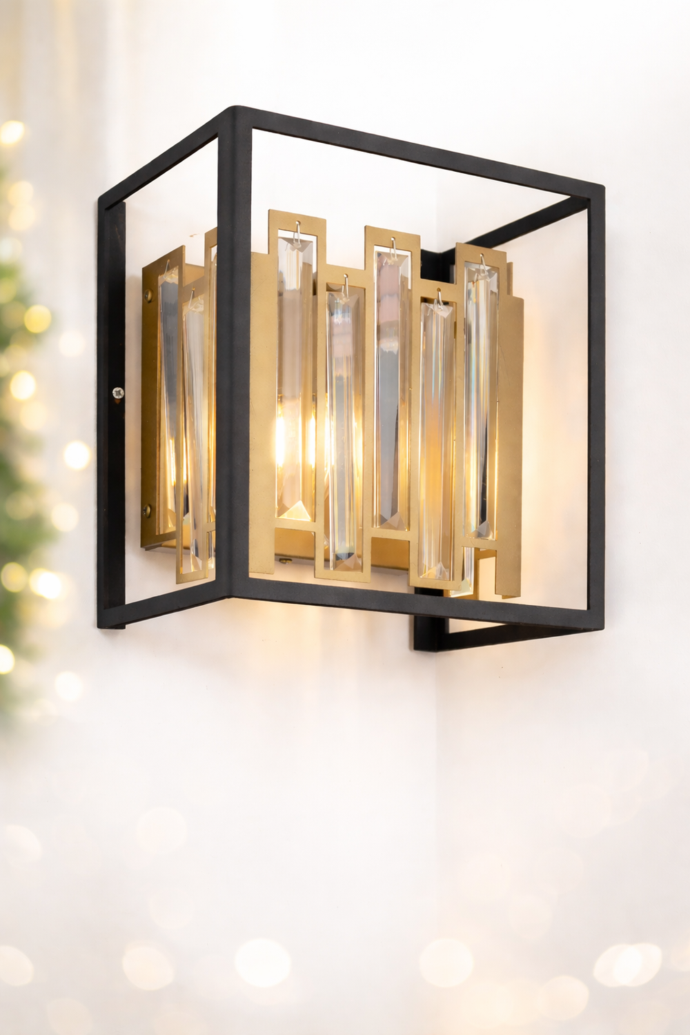 Aplica Cristal Hubrom, ADRAN 3916-01W-BL-FR 23x25 cm 1xE14-40W Negru /Antiq