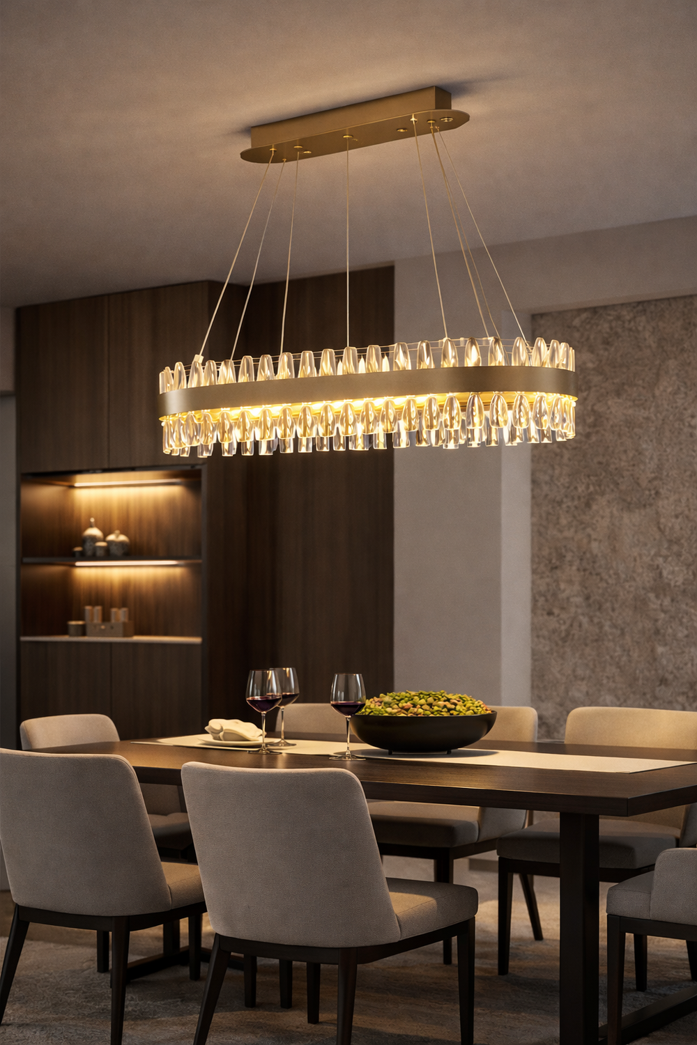 Lustra Led Cristal HubRom, BRAMPTON 3962-06-FR 86x35x70 cm 95 W Antiq Lumina Calda,Rece,Neutra 0