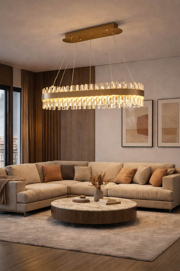 Lustra Led Cristal HubRom, BRAMPTON 3962-06-FR 86x35x70 cm 95 W Antiq Lumina Calda,Rece,Neutra 0