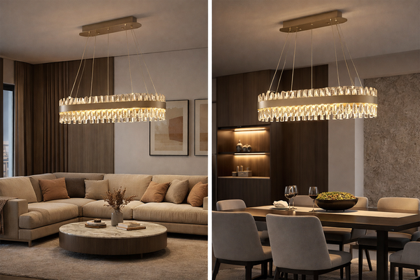 Lustra Led Cristal HubRom, BRAMPTON 3962-06-FR 86x35x70 cm 95 W Antiq Lumina Calda,Rece,Neutra 0