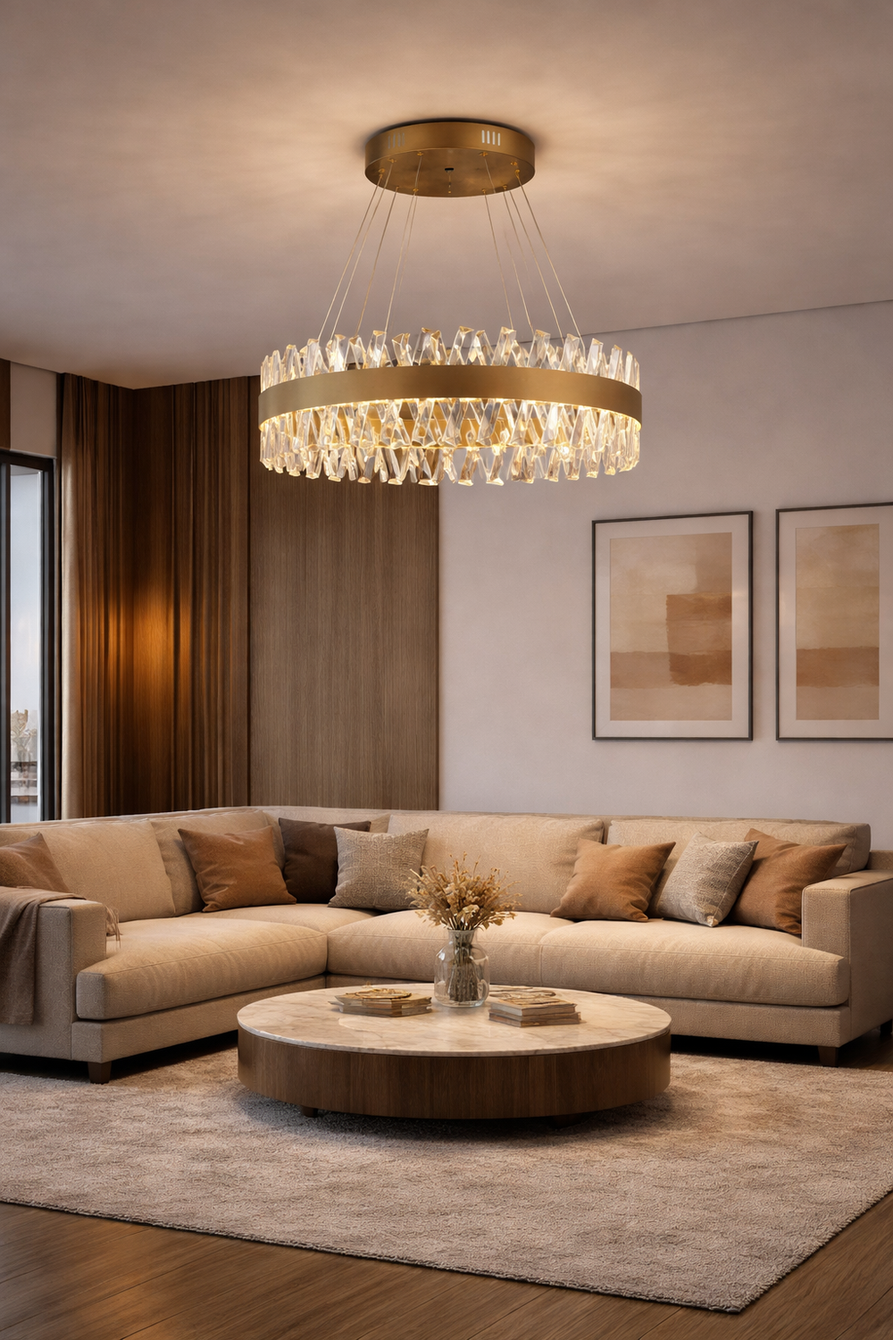 Lustra Led Cristal HubRom, BRAMPTON 3962-50-FR 50x70 cm 85 W Antiq