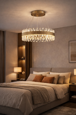 Lustra Led Cristal HubRom, BRAMPTON 3962-50-FR 50x70 cm 85 W Antiq Lumina Calda,Rece,Neutra 0