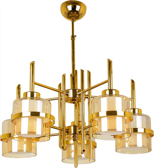 Lustra HubRom, ELENOR 4030-53-05 55x55xHmax70 cm 5xE27-60W Auriu